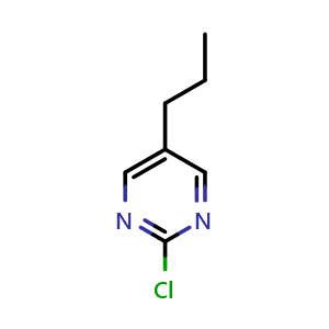 Chemical structure of 2-Chloro-5-propylpyrimidine , CAS 219555-98-3, AChemBlock W158500