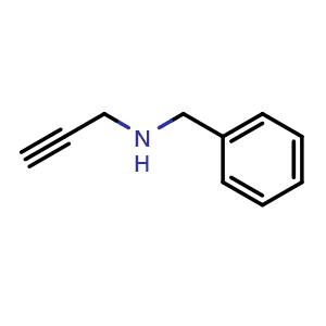 Chemical structure of N-Benzylprop-2-yn-1-amine , CAS 1197-51-9, AChemBlock W158530