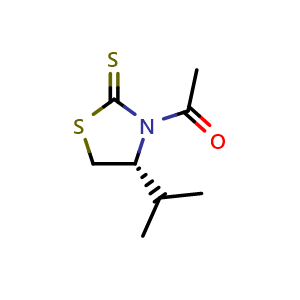 Chemical structure of (R)-3-Acetyl-4-isopropylthiazolidine-2-thione , CAS 121929-87-1, AChemBlock W158535