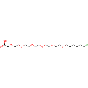Chemical structure of 24-Chloro-3,6,9,12,15,18-hexaoxatetracosanoic acid , CAS 2127390-68-3, AChemBlock W158552