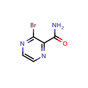 Chemical structure of 3-Bromopyrazine-2-carboxamide , CAS 27825-22-5, AChemBlock W158620