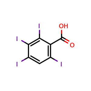 Chemical structure of 2,3,4,6-Tetraiodobenzoic acid , CAS 71463-71-3, AChemBlock W158628