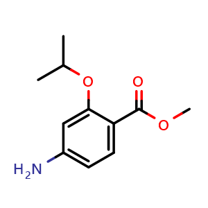 Chemical structure of Methyl 4-amino-2-isopropoxybenzoate , CAS 909563-22-0, AChemBlock W158629
