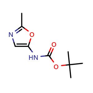 Chemical structure of tert-Butyl (2-methyloxazol-5-yl)carbamate , CAS 1965310-19-3, AChemBlock W158635
