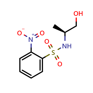Chemical structure of N-[(2S)-1-Hydroxypropan-2-yl]-2-nitrobenzenesulfonamide , CAS 1351395-66-8, AChemBlock W158638