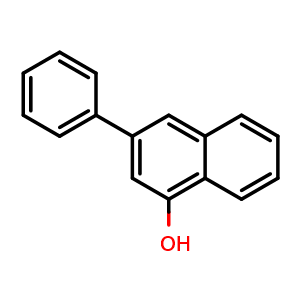 Chemical structure of 3-Phenylnaphthalen-1-ol , CAS 30069-65-9, AChemBlock W158649