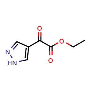 Chemical structure of Ethyl 2-oxo-2-(1H-pyrazol-4-yl)acetate , CAS 869557-79-9, AChemBlock W158693