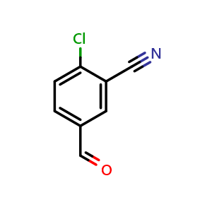 Chemical structure of 2-Chloro-5-formylbenzonitrile , CAS 1261759-41-4, AChemBlock W158699