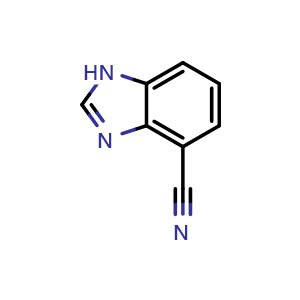 Chemical structure of 1H-Benzimidazole-4-carbonitrile , CAS 64574-21-6, AChemBlock W158704