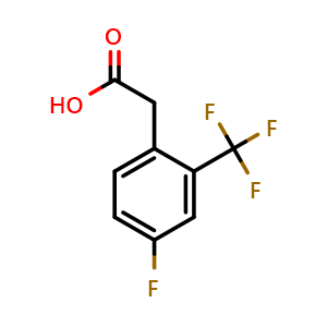 Chemical structure of 2-[4-Fluoro-2-(trifluoromethyl)phenyl]acetic acid , CAS 195447-80-4, AChemBlock W158709
