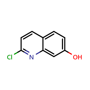 Chemical structure of 2-Chloroquinolin-7-ol , CAS 375358-19-3, AChemBlock W158710