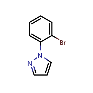 Chemical structure of 1-(2-Bromophenyl)pyrazole , CAS 87488-84-4, AChemBlock W158712