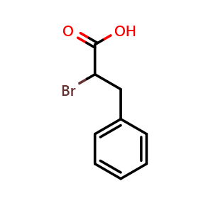 Chemical structure of 2-Bromo-3-phenylpropanoic acid , CAS 16503-53-0, AChemBlock W158716