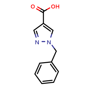 Chemical structure of 1-Benzylpyrazole-4-carboxylic acid , CAS 401647-24-3, AChemBlock W158718