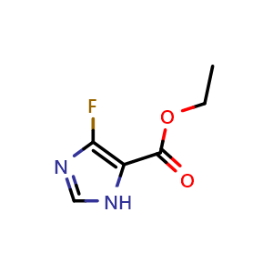 Chemical structure of Ethyl 4-fluoro-1H-imidazole-5-carboxylate , CAS 33235-31-3, AChemBlock W158734