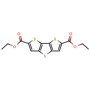 Chemical structure of Diethyl dithieno[3,2-b:2',3'-d]thiophene-2,6-dicarboxylate , CAS 502764-52-5, AChemBlock W158735