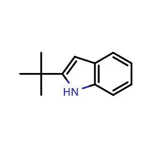 Chemical structure of 2-tert-Butyl-1H-indole , CAS 1805-65-8, AChemBlock W158743