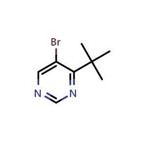 Chemical structure of 5-Bromo-4-tert-butylpyrimidine , CAS 1439-08-3, AChemBlock W158744