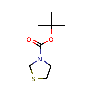 Chemical structure of tert-Butyl thiazolidine-3-carboxylate , CAS 148312-55-4, AChemBlock W158748