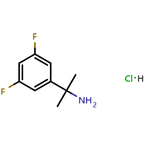 Chemical structure of 2-(3,5-Difluorophenyl)propan-2-amine hydrochloride , CAS 1063733-81-2, AChemBlock W158750