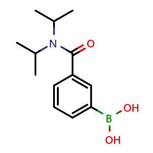 Chemical structure of (3-(Diisopropylcarbamoyl)phenyl)boronic acid , CAS 850567-40-7, AChemBlock W158755