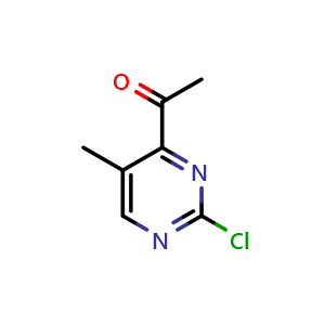 Chemical structure of 1-(2-Chloro-5-methylpyrimidin-4-yl)ethan-1-one , CAS 1416351-95-5, AChemBlock W158794