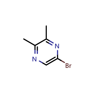 Chemical structure of 5-Bromo-2,3-dimethylpyrazine , CAS 111454-68-3, AChemBlock W158796