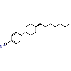 Chemical structure of trans-4-(4-n-Heptylcyclohexyl)benzonitrile , CAS 61204-03-3, AChemBlock W158806