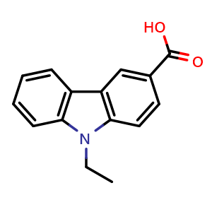 Chemical structure of 9-Ethylcarbazole-3-carboxylic acid , CAS 57102-98-4, AChemBlock W158813