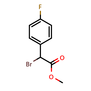 Chemical structure of Bromo-(4-fluoro-phenyl)-acetic acid methyl ester , CAS 712-52-7, AChemBlock W158814