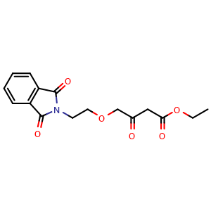 Chemical structure of Ethyl 4-[2-(1,3-dioxoisoindol-2-yl)ethoxy]-3-oxobutanoate , CAS 88150-75-8, AChemBlock W158823