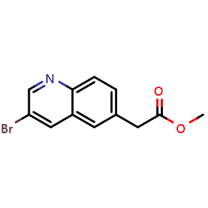Chemical structure of methyl 2-(3-bromoquinolin-6-yl)acetate , CAS 1022091-89-9, AChemBlock W158846