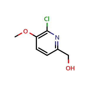 Chemical structure of (6-chloro-5-methoxy-2-pyridyl)methanol , CAS 1227602-31-4, AChemBlock W158856