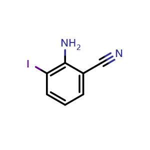 Chemical structure of 2-Amino-3-iodobenzonitrile , CAS 114344-67-1, AChemBlock W158869