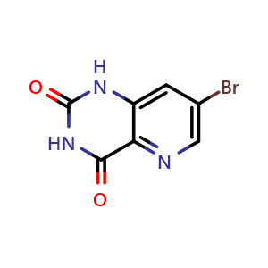 Chemical structure of 7-Bromopyrido[3,2-d]pyrimidine-2,4(1H,3H)-dione , CAS 1215074-37-5, AChemBlock W158872