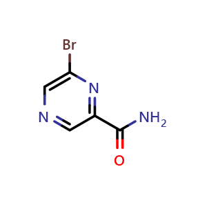 Chemical structure of 6-Bromopyrazine-2-carboxamide , CAS 1209459-76-6, AChemBlock W158873