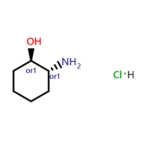 Chemical structure of trans-2-hydroxycyclohexylamine hydrochloride , CAS 5456-63-3, AChemBlock W158890