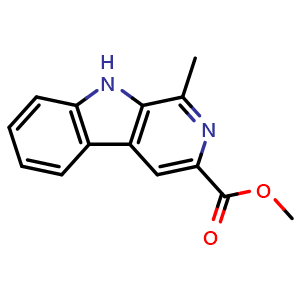 Chemical structure of Methyl 1-methyl-9H-pyrido[3,4-b]indole-3-carboxylate , CAS 16641-82-0, AChemBlock W158893