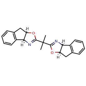 Chemical structure of (3aS,3a'S,8aR,8a'R)-2,2'-(Propane-2,2-diyl)bis(8,8a-dihydro-3aH-indeno[1,2-d]oxazole) , CAS 175166-51-5, AChemBlock W158926