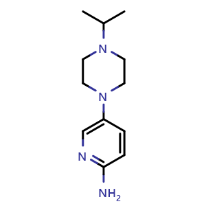 Chemical structure of 5-(4-Isopropylpiperazin-1-yl)pyridin-2-amine , CAS 866620-36-2, AChemBlock W158950