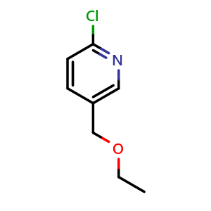 Chemical structure of 2-Chloro-5-(ethoxymethyl)pyridine , CAS 871829-50-4, AChemBlock W158951