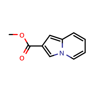 Chemical structure of Methyl indolizine-2-carboxylate , CAS 16959-62-9, AChemBlock W158984