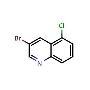 Chemical structure of 3-Bromo-5-chloroquinoline , CAS 1416440-62-4, AChemBlock W158988