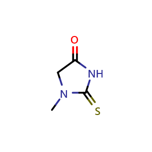 Chemical structure of 1-Methyl-2-thioxoimidazolidin-4-one , CAS 29181-65-5, AChemBlock W158993