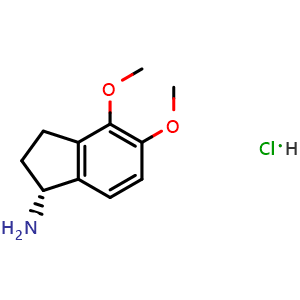 Chemical structure of (R)-4,5-Dimethoxy-2,3-dihydro-1H-inden-1-amine hydrochloride , CAS 168902-73-6, AChemBlock W158995