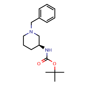 Chemical structure of (S)-tert-Butyl (1-benzylpiperidin-3-yl)carbamate , CAS 216854-24-9, AChemBlock W159010