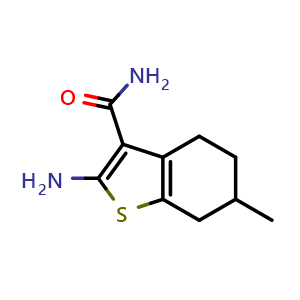 Chemical structure of 2-Amino-6-methyl-4,5,6,7-tetrahydro-benzo[b]thiophene-3-carboxylic acid amide , CAS 95211-68-0, AChemBlock W159018