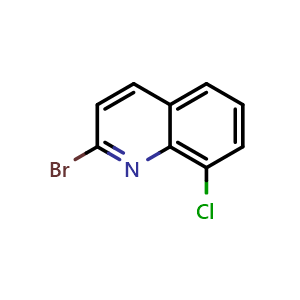 Chemical structure of 2-Bromo-8-chloroquinoline , CAS 891842-52-7, AChemBlock W159019
