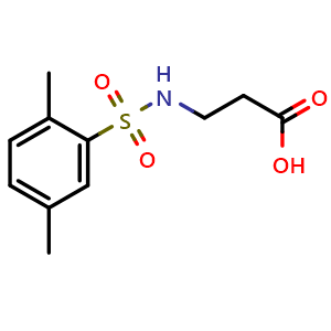 Chemical structure of 3-[(2,5-Dimethylphenyl)sulfonylamino]propanoic acid , CAS 568566-41-6, AChemBlock W159048