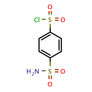 Chemical structure of 4-(Aminosulfonyl)benzenesulfonyl chloride , CAS 46249-41-6, AChemBlock W159055